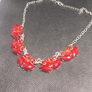 Red Jewel Statement Necklace